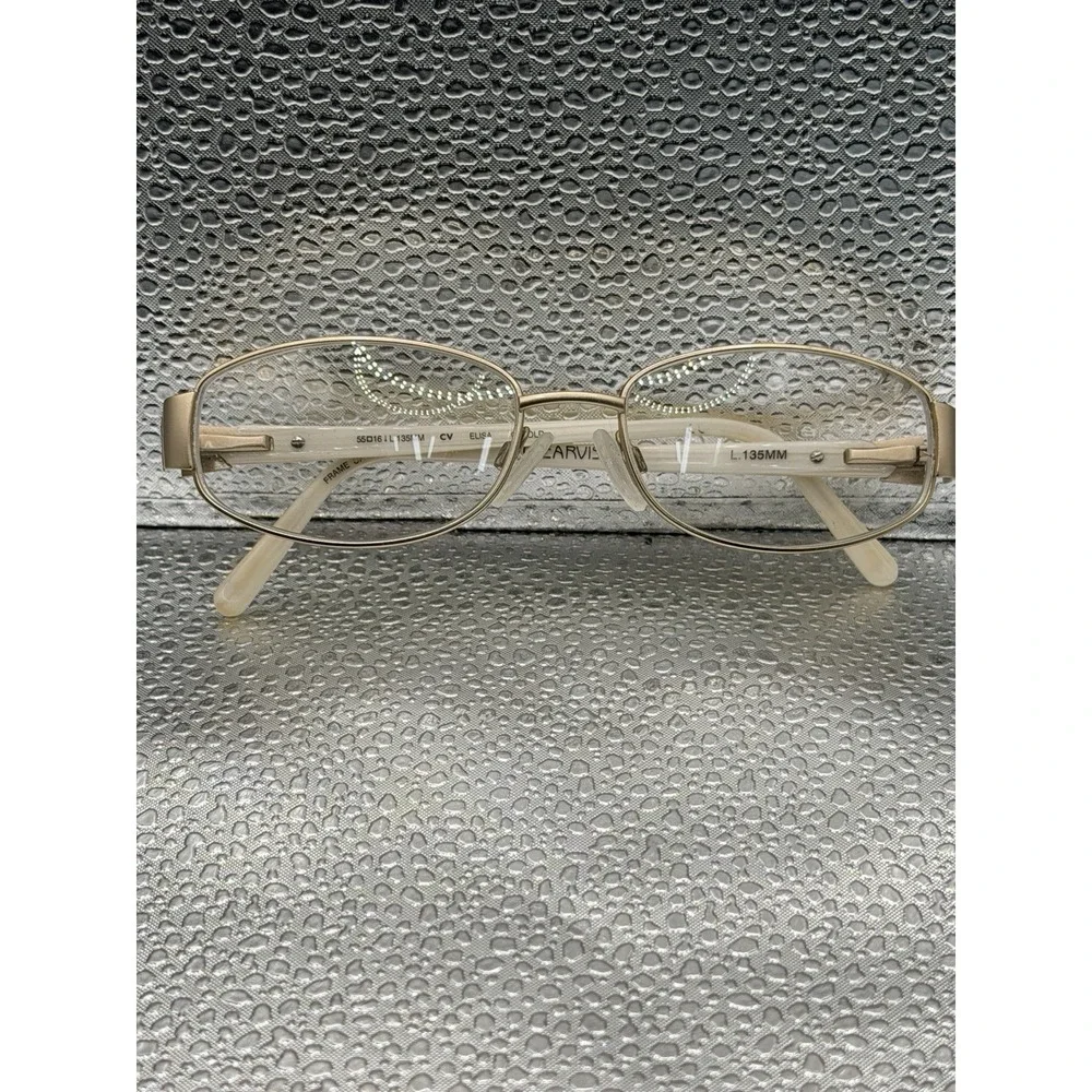 CLEARVISION ELISA RECTANGLE EYEGLASS FRAMES GOLD 55-15-135